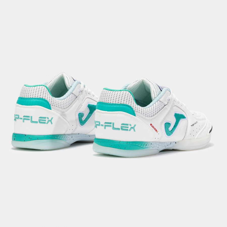 Zapatilla Fúbol Sala Top Flex blanco turquesa