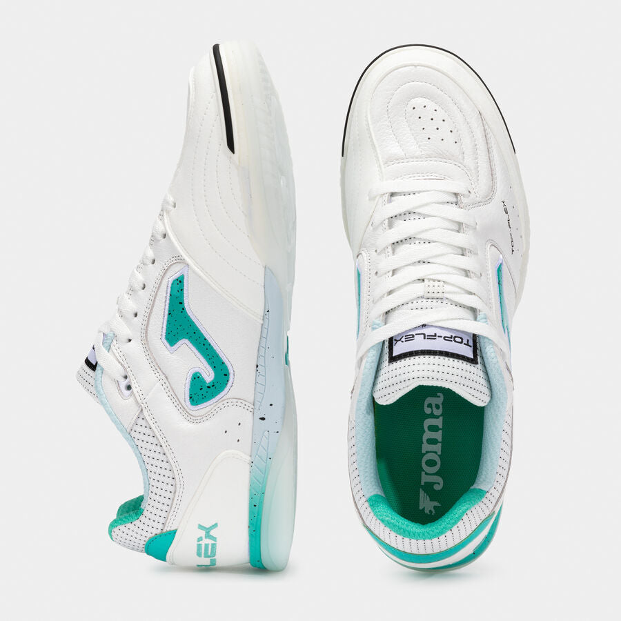 Zapatilla Fúbol Sala Top Flex blanco turquesa