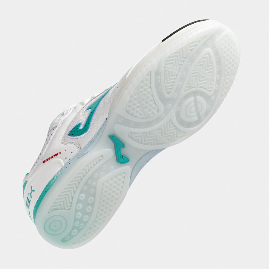 Zapatilla Fúbol Sala Top Flex blanco turquesa