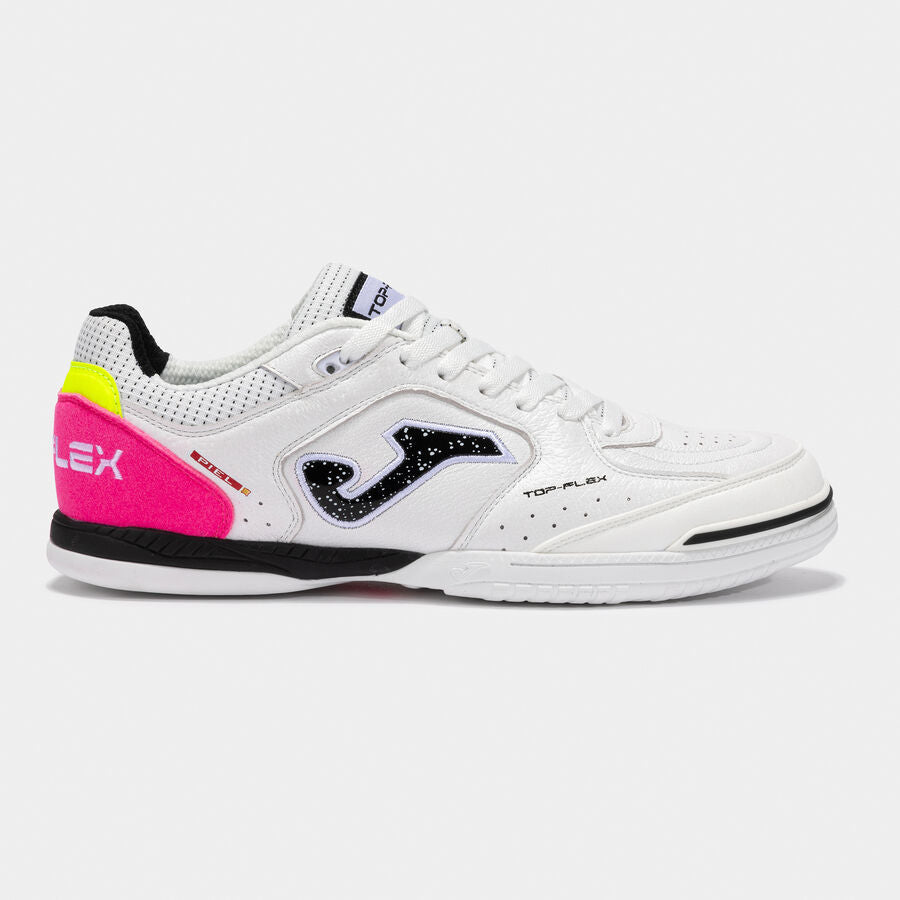 Zapatilla Fúbol Sala Top Flex blanco negro fucsia