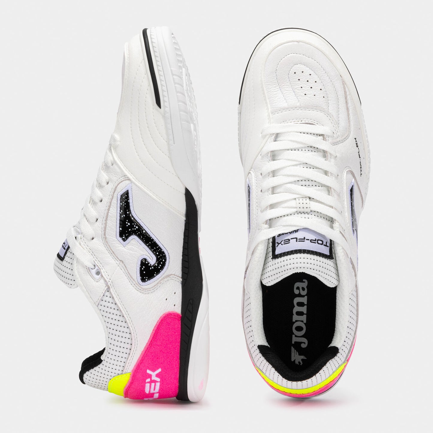 Zapatilla Fúbol Sala Top Flex blanco negro fucsia