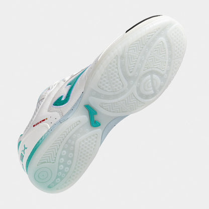 Zapatilla Fúbol Sala Top Flex blanco turquesa