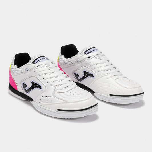 Zapatilla Fúbol Sala Top Flex blanco negro fucsia