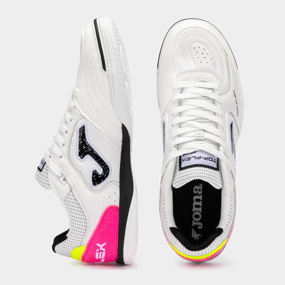 Zapatilla Fúbol Sala Top Flex blanco negro fucsia
